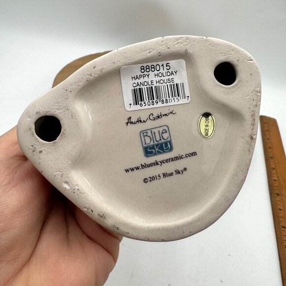 Blue Sky Clayworks Heather Goldminc santa and reindeer House Tea Light Votive ho - Picture 4 of 9